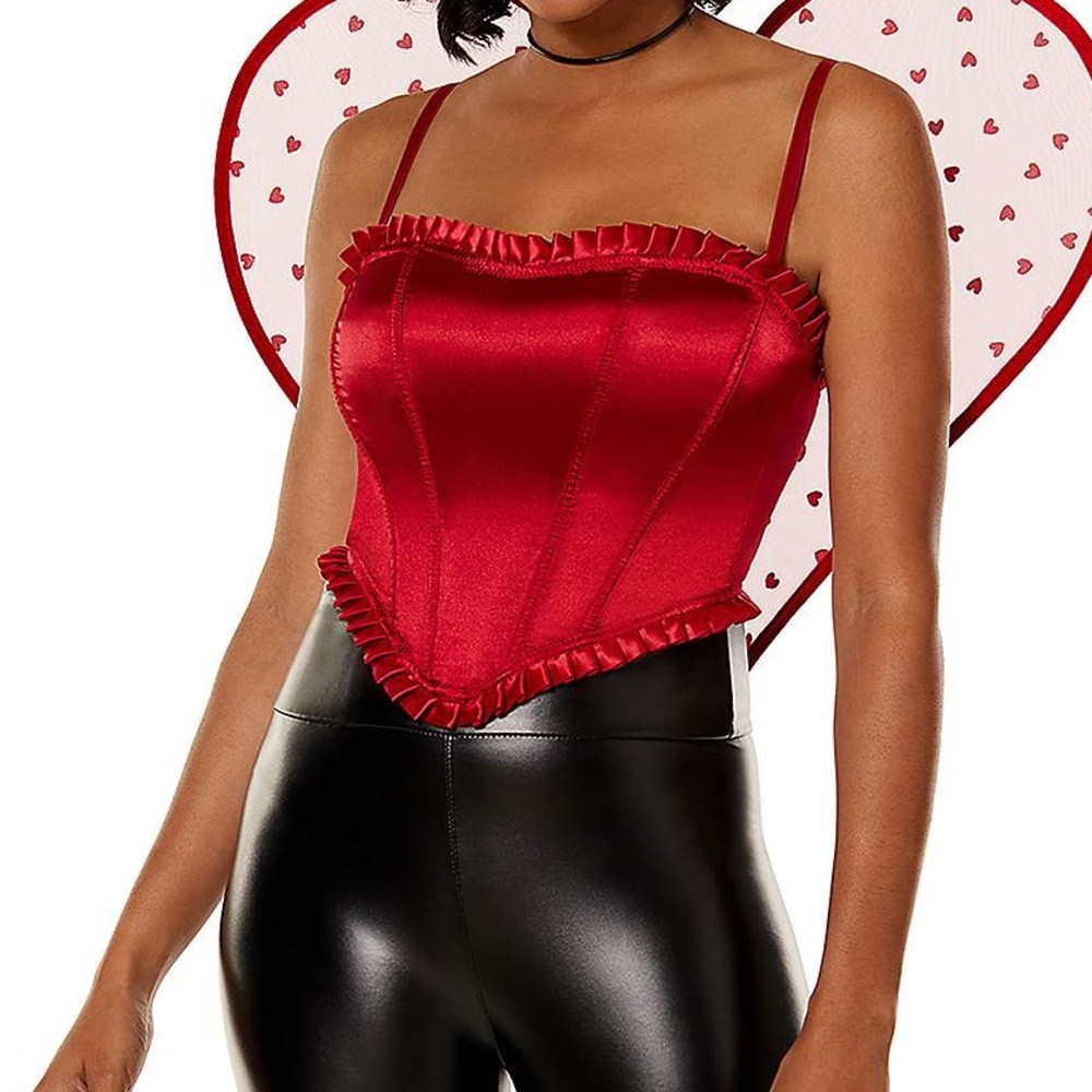 NWT SPIRIT HALLOWEEN Red Cupid Corset Top 💘